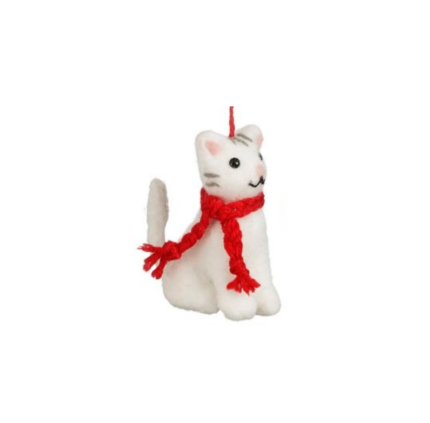 Kerstbal: witte kat