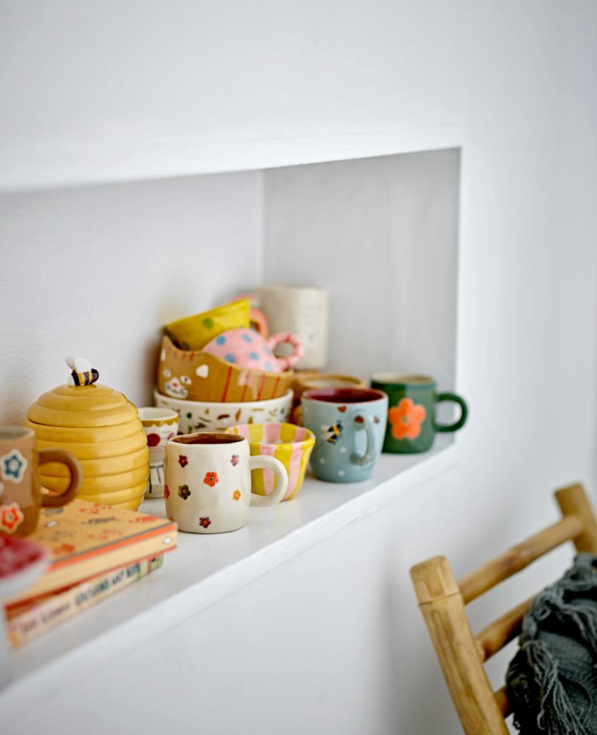 Espresso tas met gekleurde bloemen - Spore Nursery