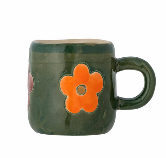 Espresso tas met grote bloem - Spore Nursery