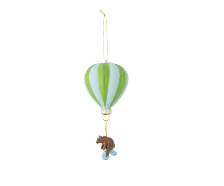 Kerstbal: luchtballon met beer