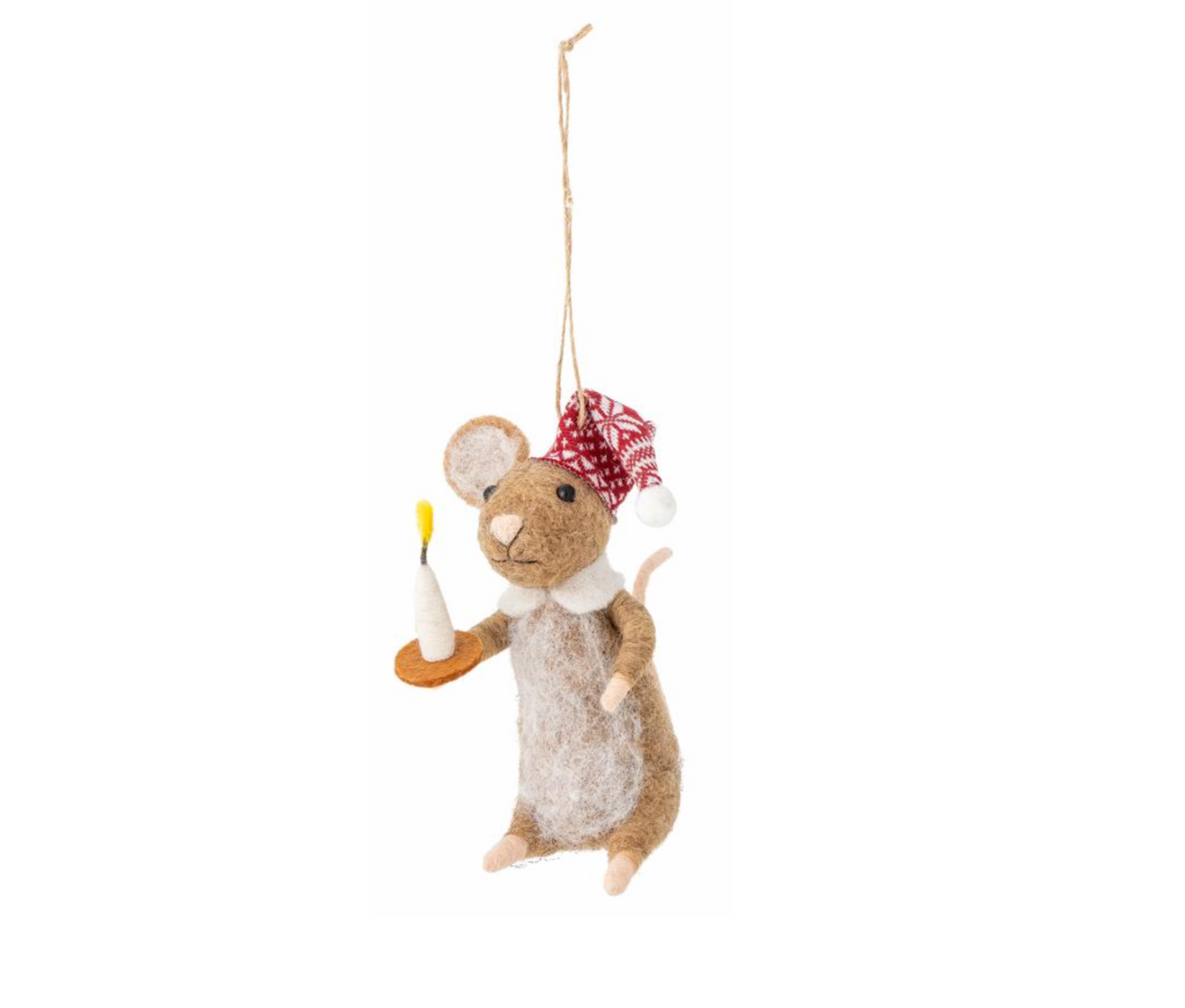 Kerstbal: muis met kaars