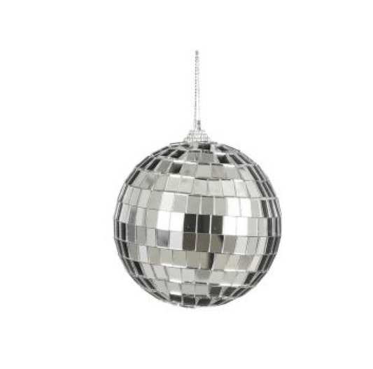 Kerstbal: discobal (klein)