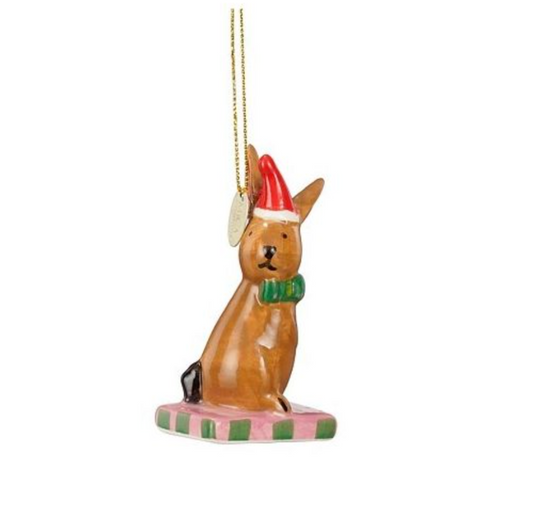 Kerstbal: haas met strik
