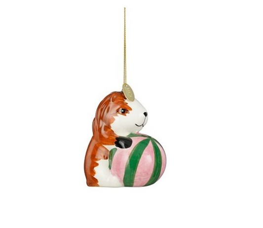 Kerstbal: cavia met bal
