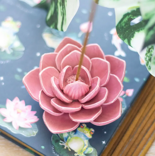 Wierookhouder: Roze waterlelie