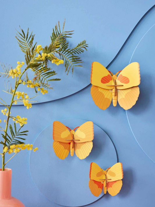 Gele vlinders (set van 3)