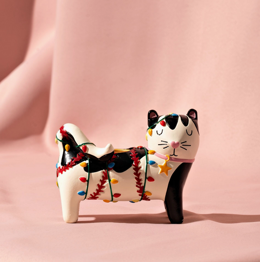 Kandelaar: Kat met lampjes