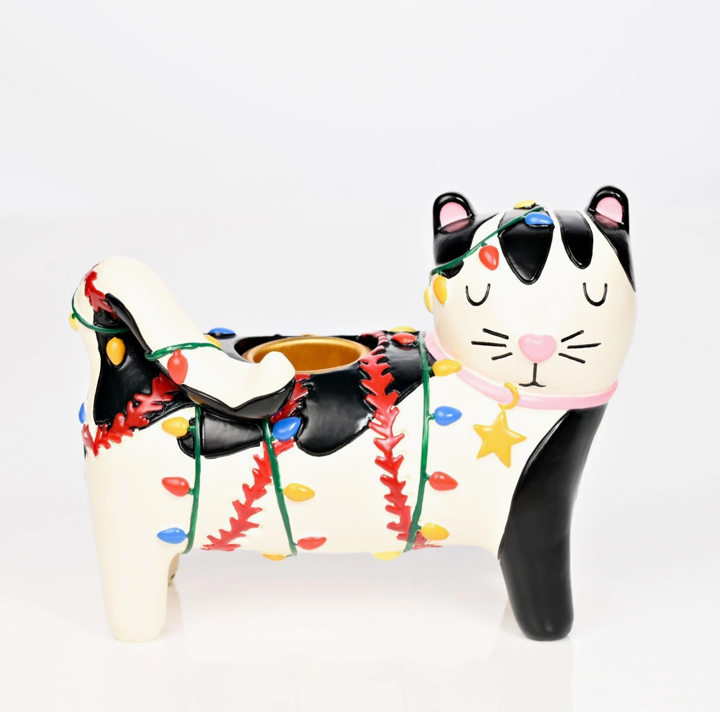 Kandelaar: Kat met lampjes