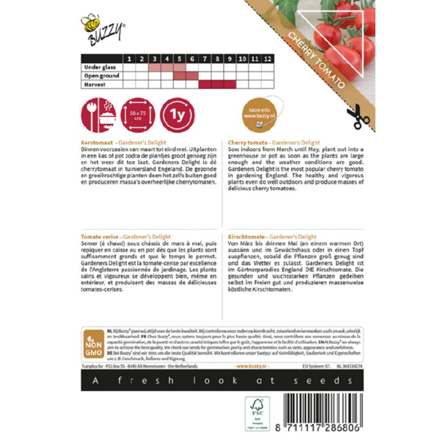 Kerstomaat, Pomodori 'Gardeners Delight'