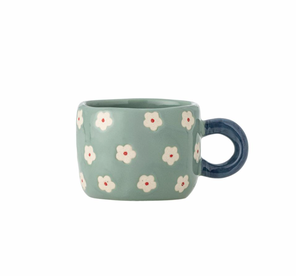 Espresso tas met witte bloemen