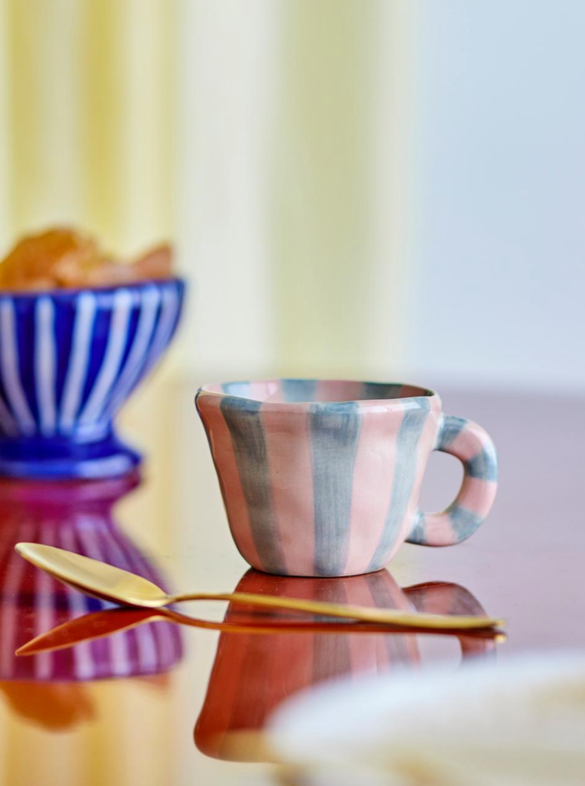 Espresso tas met roze strepen