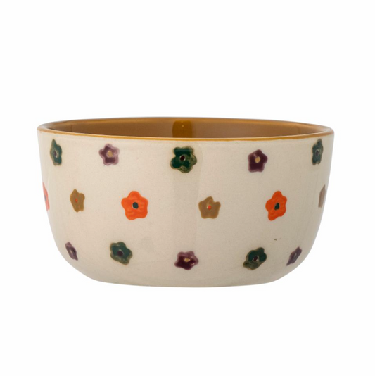 Bowl met gekleurde bloemen
