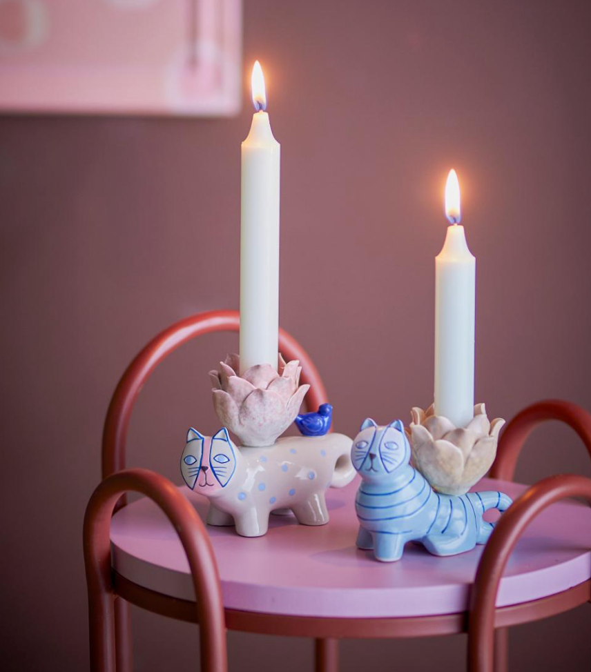 Missy kandelaar (blauwe strepen)