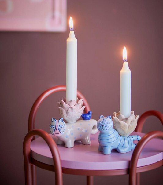 Missy kandelaar (blauwe strepen)