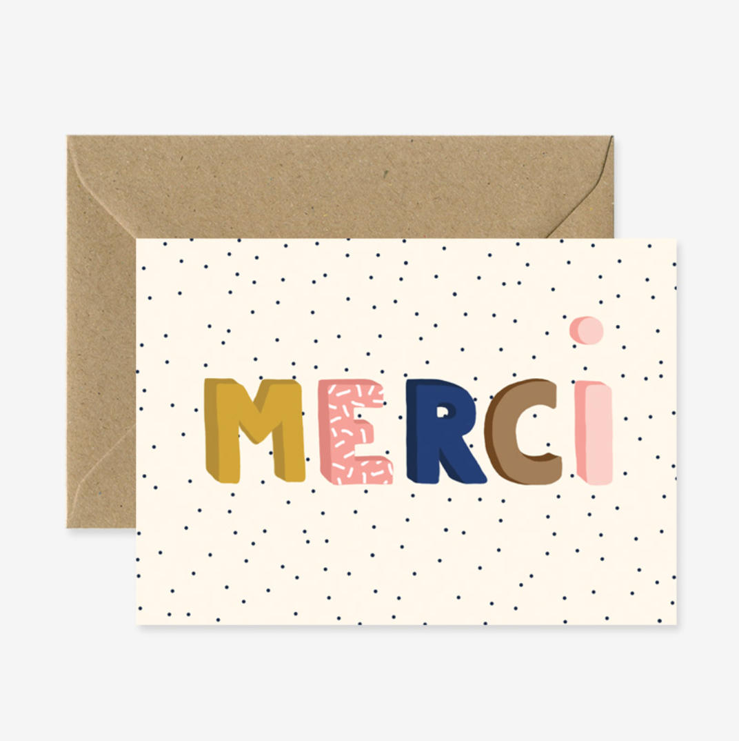 Wenskaart: Merci